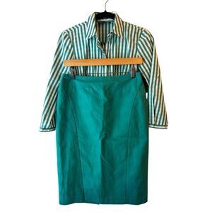 Lafayette 148 button up shirt sz 0 and a pencil skirt sz 2 set career preppy
